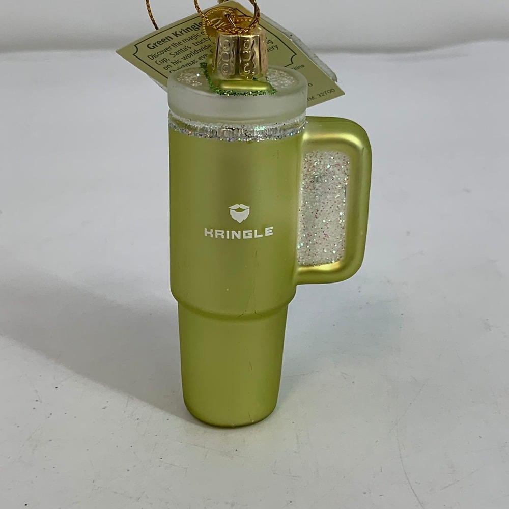 Old World Kringle Stanley Green Travel Cup‎ Christmas Ornament With Tags